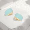 Absbolo Gold Plated Cute Square Clip On Earrings, Hypoallergenic Non Pierced Clips Invisible Women's Clip On Earrings (Green) view 4