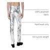Funny World Silver Pants Men Metallic Pant Shiny Sparkle Pants Disco Outfit, Silver Metallic, 38 view 4