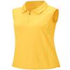 BGOWATU Women's Sleeveless Golf Polo Shirts 1/4 Zip Tennis Workout Tank Tops with Collar UV Protection Dry Fit Yellow L view 1