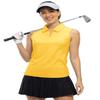 BGOWATU Women's Sleeveless Golf Polo Shirts 1/4 Zip Tennis Workout Tank Tops with Collar UV Protection Dry Fit Yellow L view 2