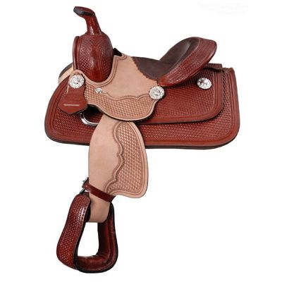 8" Inch Youth-Kids Child Barrel Horse Western Saddle Tack Set Floral Tooled Handmade ST-KIDS-010