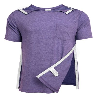 Deyeek Unisex Shirt for Shoulder Surgery Soft Tear Away Adaptive Shirts Side Snap Rotator Cuff Dialysis Clothing