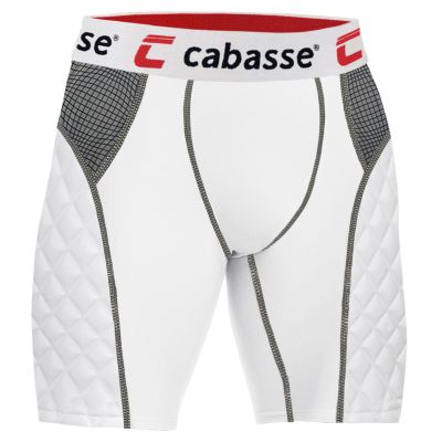 Cabasse Adult Elite Padded Sliding Shorts w/Cup Pocket, Men's Slider Shorts for Baseball & Football (White, Small)