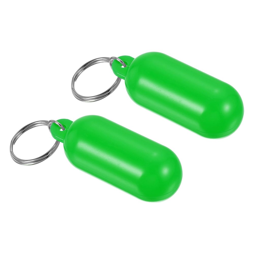 PATIKIL Floating Keychain, 2 Pack Plastic Key Float Surfing Fishing Marine Sailing Key Holder Buoyant Keyrings for Boating Kayaking Water Sports, Green