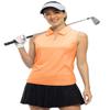 BGOWATU Women's Sleeveless Golf Polo Shirts 1/4 Zip Tennis Tank Tops with Collar UV Protection Dry Fit Orange S view 2