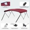 KEMIMOTO Bimini Top for Boat, Bimini Tops Cover 600D Marine Grade Canvas Boat Canopy with 6ft Length 54 in - 96 in Width 46 in Height, Includes Mounting Hardware, Straps Rear Support Poles view 3