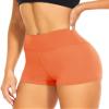 CAMPSNAIL Workout Biker Shorts Women - 3"/5"/8" High Waisted Tummy Control Spandex Booty Volleyball Shorts for Yoga Dance Orange view 1