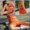 CAMPSNAIL Workout Biker Shorts Women - 3"/5"/8" High Waisted Tummy Control Spandex Booty Volleyball Shorts for Yoga Dance Orange view 2