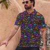 Xdceu Men's Dinosaur Golf Polo Shirt Dinosaur Golf Shirts for Men Quick-Dry Moisture Wicking Casual Breathable Polo Shirt view 3