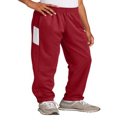 SPORT-TEK Youth Travel Pant, Deep Red/White, Small