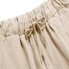 ZOCAVIA Women's Linen Flowy Wide Leg Pants Summer Casual Loose Drawstring Waist Beach Palazzo Pants Vacation Trousers Outfits for Women Solid Khaki XL view 3