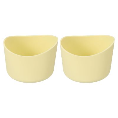 uxcell 2pcs 6cm Protective Silicone Boot Sleeve for 12-24 oz, Water Bottle Bottom Silicone Anti-Slip Sleeve Cover, Irregular Shape Cup Accessories, Light Yellow