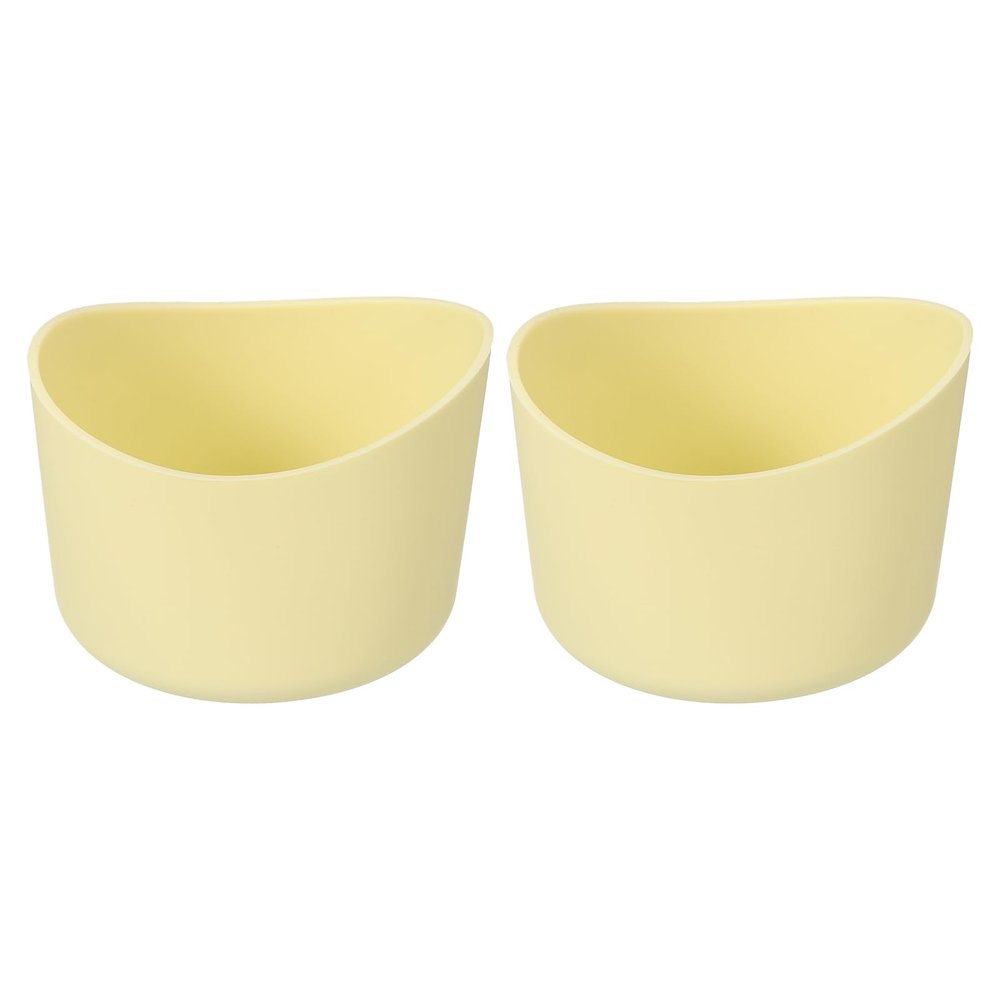 uxcell 2pcs 6cm Protective Silicone Boot Sleeve for 12-24 oz, Water Bottle Bottom Silicone Anti-Slip Sleeve Cover, Irregular Shape Cup Accessories, Light Yellow