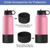 uxcell 2pcs 6cm Protective Silicone Boot Sleeve for 12-24 oz, Water Bottle Bottom Silicone Anti-Slip Sleeve Cover, Irregular Shape Cup Accessories, Light Yellow view 4