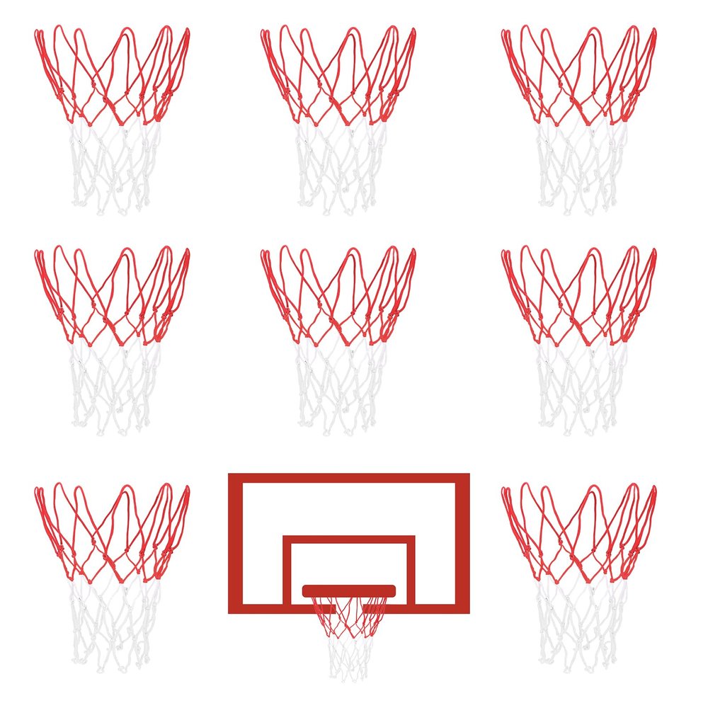 8 Pcs Mini Basketball Nets Replacement for 8"-10.25" Basketball Rims Nylon Red White Small Basketball Hoop Net Outdoor Indoor Basketball Net for Kids