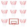 8 Pcs Mini Basketball Nets Replacement for 8"-10.25" Basketball Rims Nylon Red White Small Basketball Hoop Net Outdoor Indoor Basketball Net for Kids view 1