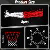 8 Pcs Mini Basketball Nets Replacement for 8"-10.25" Basketball Rims Nylon Red White Small Basketball Hoop Net Outdoor Indoor Basketball Net for Kids view 2