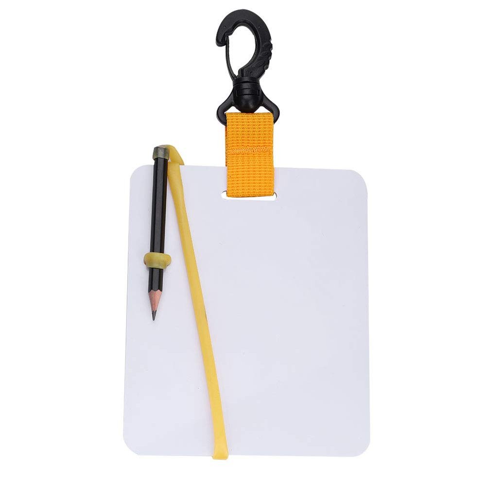 Underwater Writing Slate Board,Dive Writing Slate,Waterproof Underwater Writing Tablet Dive Writing Slate Board with Swivel Clip and Pencil for Water Sports Diving Swimming