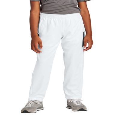 SPORT-TEK Youth Travel Pant | Lightweight Sweatpants for Kids, Sporty Athletic Pants with Extended Side Zippers & Colorblock Details