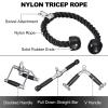 uxcell Tricep Press Down Cable Machine Attachment 1 Set, Double D Handle, V-Shaped Bar, Tricep Rope, Pull Down Straight Bar, Handles for Home Gym Accessories, Silver view 3