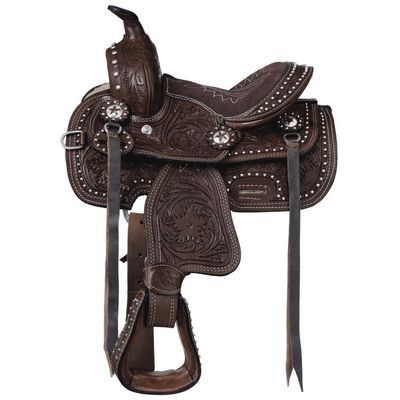 8" Inch Youth-Kids Child Barrel Horse Western Saddle Tack Set Floral Tooled Handmade ST-KIDS-004