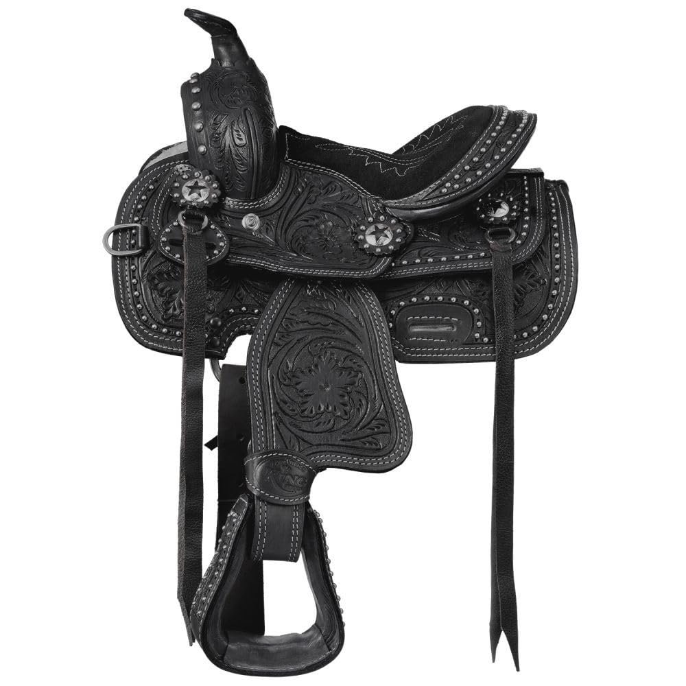 8" Inch Youth-Kids Child Barrel Horse Western Saddle Tack Set Floral Tooled Handmade ST-KIDS-003
