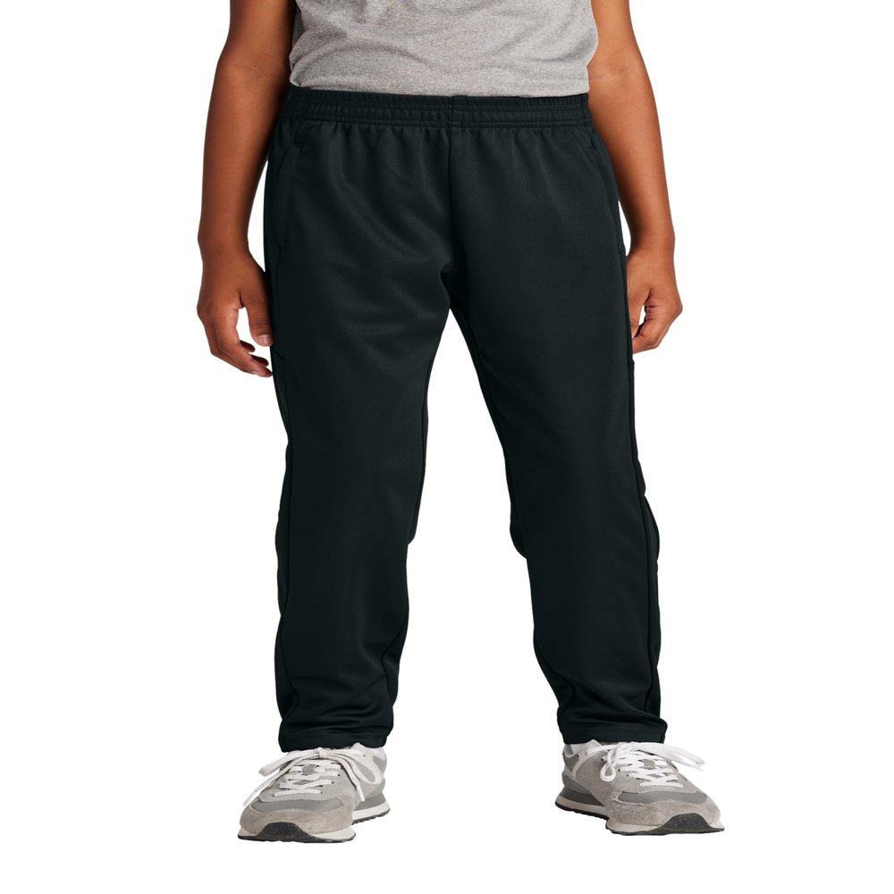 SPORT-TEK Youth Travel Pant | Lightweight Sweatpants for Kids, Sporty Athletic Pants with Extended Side Zippers Black/Black