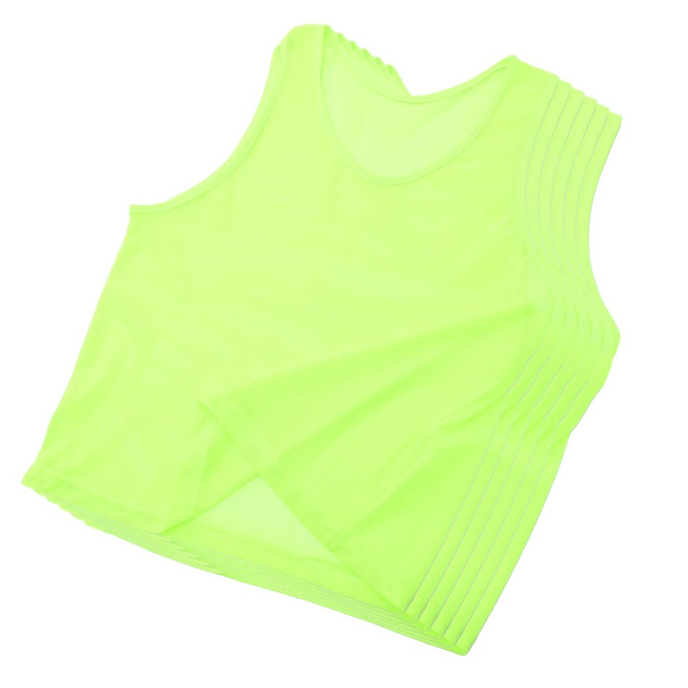 HEALEEP 6pcs Soccer Pinnies Training Vests Fluorescent Mesh Football Practice Bibs for Adults Youth Lightweight Breathable Washable Sports Jerseys