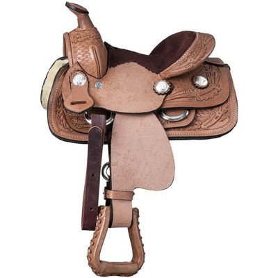 8" Inch Youth-Kids Child Barrel Horse Western Saddle Tack Set Floral Tooled Handmade ST-KIDS-006