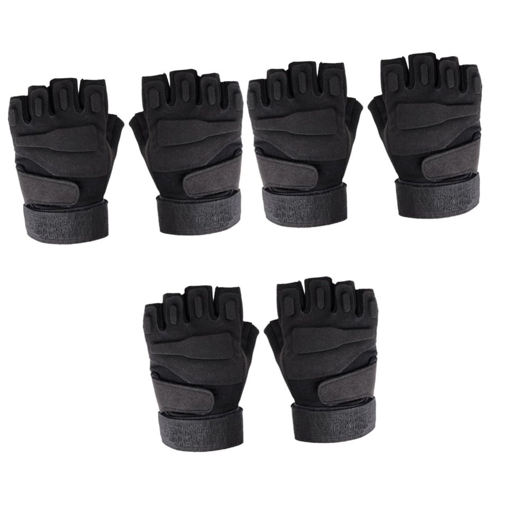 Yardwe 3pcs Breathable Half Finger Riding Gloves Shockproof Cycling Gloves for Men Outdoor Sports Anti-Slip Anti-Sweat