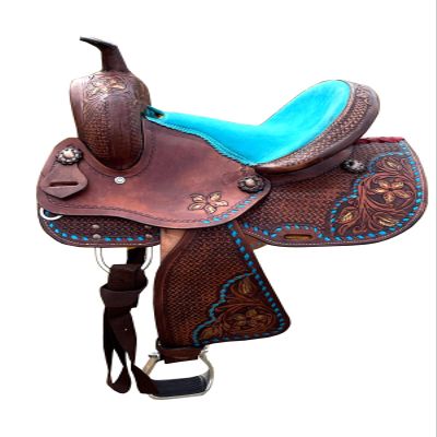 8" Inch Youth-Kids Child Barrel Horse Western Saddle Tack Set Floral Tooled Handmade ST-KIDS-013