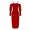 Womens Summer Wrap Dress V-Neck Spaghetti Strap Off Shoulder Ruched Formal Bodycon Evening Party Wedding Guest Dress view 4