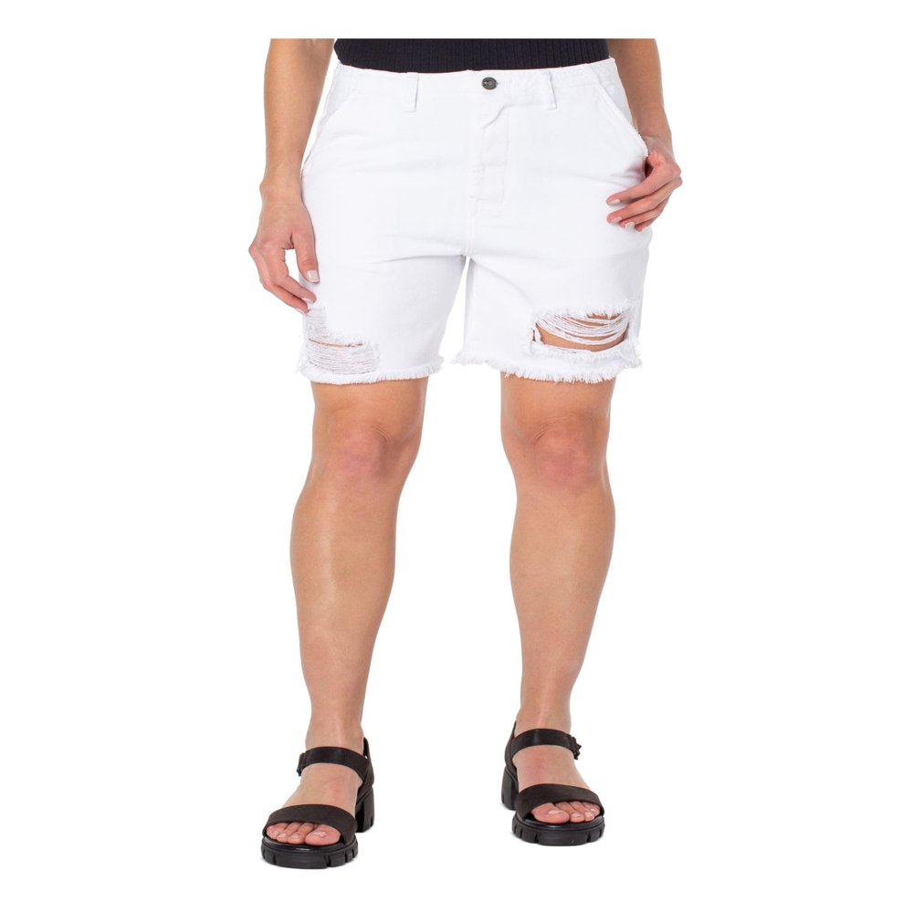 Earnest Sewn Womens Distressed Twill Denim Shorts 30