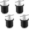 INOBYO 4 Pcs Boat Drain Plug, T-Handle Twist-Turn Marine Rubber Plug Accessories for 1nch Diameter Drains, Stainless Steel Handle view 1