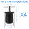 INOBYO 4 Pcs Boat Drain Plug, T-Handle Twist-Turn Marine Rubber Plug Accessories for 1nch Diameter Drains, Stainless Steel Handle view 2