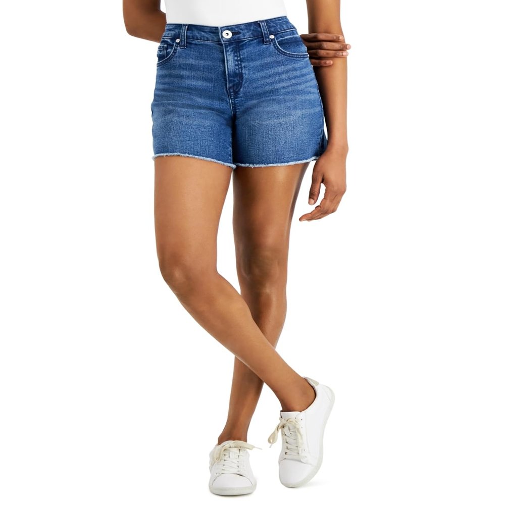 Style & Co. Womens Distressed Frayed Hem Shorts 18, Deception