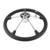 CFTGIW 15.5in 5 Spoke Steering Wheel with Black Foam Grip Handle - Marine Boat Accessories, Stainless Steel Construction, view 2