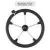 CFTGIW 15.5in 5 Spoke Steering Wheel with Black Foam Grip Handle - Marine Boat Accessories, Stainless Steel Construction, view 3