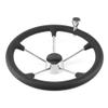 CFTGIW 15.5in 5 Spoke Steering Wheel with Black Foam Grip Handle - Marine Boat Accessories, Stainless Steel Construction, view 4