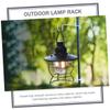 HANABASS 1set Outdoor Folding Lantern Stand Lightweight Camping Lamp Holder Portable Dual-use Hanger for Ground Table for Hiking and Fishing view 4