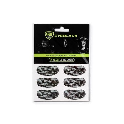 GB Eyeblack 15 Pairs Breathable Eye Strips - Peel & Stick Athletic Eyeblack Stickers for Baseball Football Softball Lacrosse Fans on Game Day | No Mess, Won't Fall Off, Worn by The Pros (Night Camo)
