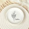 Generic Personalized Birth Flower Jewelry Dish Ceramic Jewelry Tray with Name Decorative Trinket Dish for Rings Earrings Necklaces Bracelet Key Bowl Custom Gifts for Friends Sisters Aunt Mom 4"" view 1