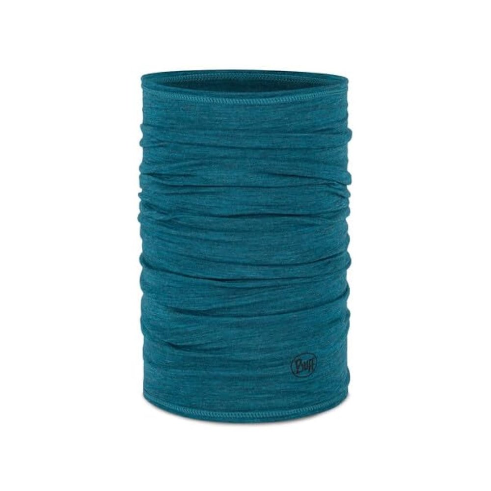 Buff Lightweight Merino Wool Neck Gaiter, 100% Ethically Sourced Wool, Versatile, Temperature Regulating Face Mask, Solid Teal, Adult Size