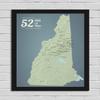 New Hampshire '52 With A View' Legacy Edition 18x24 Poster (Sage & Slate Blue, Legacy Edition | Black Frame) view 1