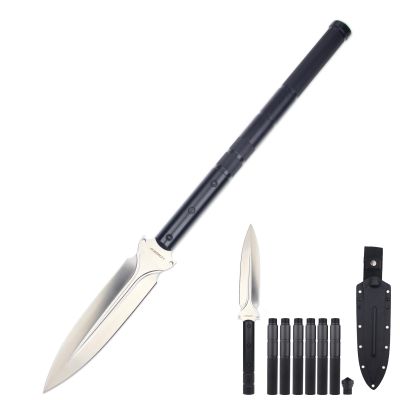 LENGREN Tactic Hunting Boar Spear,A8 Tool steel,Sharp heavy Hunting Spear,T6 aviation aluminum handle,Kydex sheathBroken window cone, 65 (White)