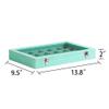 Frebeauty Velvet Jewelry Tray,24 Grid Jewelry Organizer with Clear Lid,Earring Holder Organizer with Clasp,Drawer Insert Rings Pendants Brooches,13.8 x 9.5 x 2 Inches,Gift for Women Girls(Turquoise) view 3