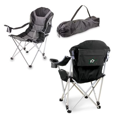 PICNIC TIME NHL Los Angeles Kings Reclining Camp Chair, Beach Chair for Adults, Sports Chair with Carry Bag, (Black with Gray Accents)