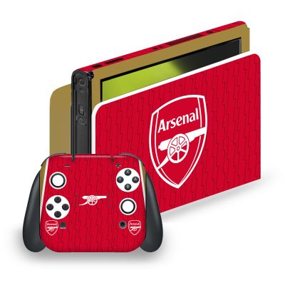 Head Case Designs Officially Licensed Arsenal FC Home 2023/24 Crest Kit Vinyl Sticker Gaming Skin Decal Cover Compatible With Nintendo Switch OLED Bundle