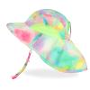 Kids Sun Hat UPF 50+ Sun Protection Bucket Hat Toddler Beach Hats Wide Brim Neck Flap Fishing Hat for Girl Boy,Tie Dye Green 2-5 Years view 1