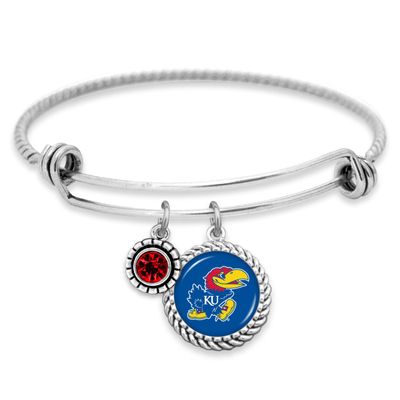 From the Heart Kansas Jayhawks Olivia Bracelet Silver Twisted Wire Jewelry Gift KU